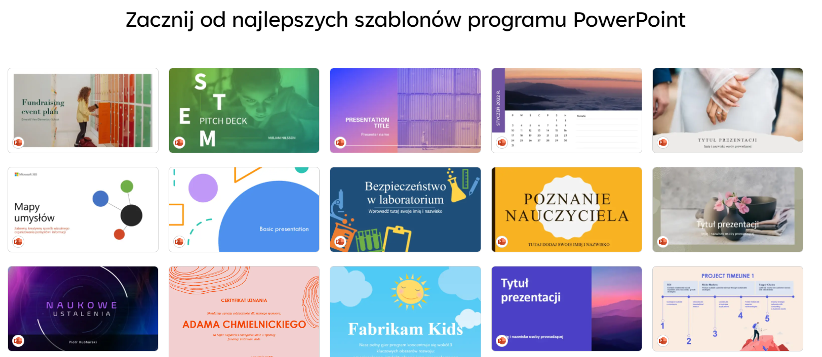 Szablony PowerPoint Microsoft Create