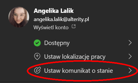 Jak ustawić status na Teamsie? 